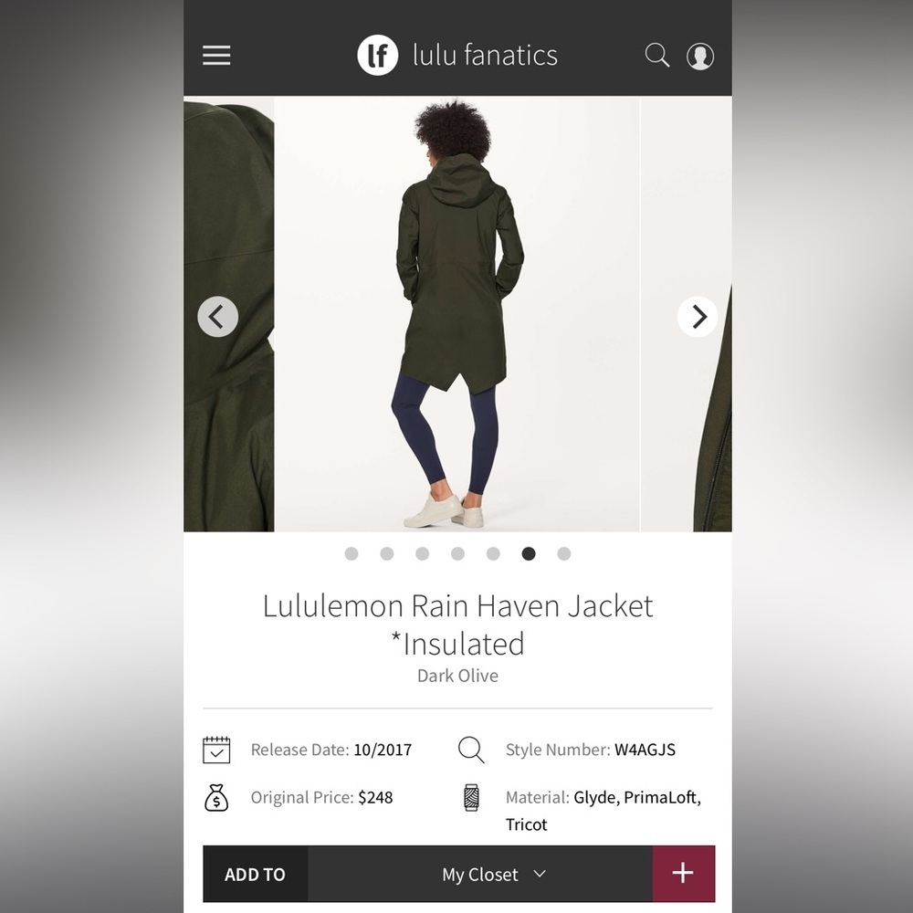Lululemon Rain Haven Jacket *Insulated | size 4 - Picture 2 of 12